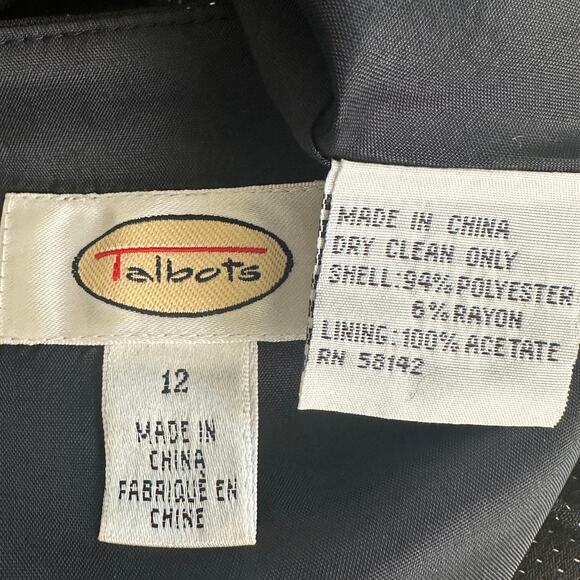 Vintage Talbots Micro Polka Dot Dress 12 Swing Retro Sweetheart Y2K Formal EUC - Picture 8 of 9